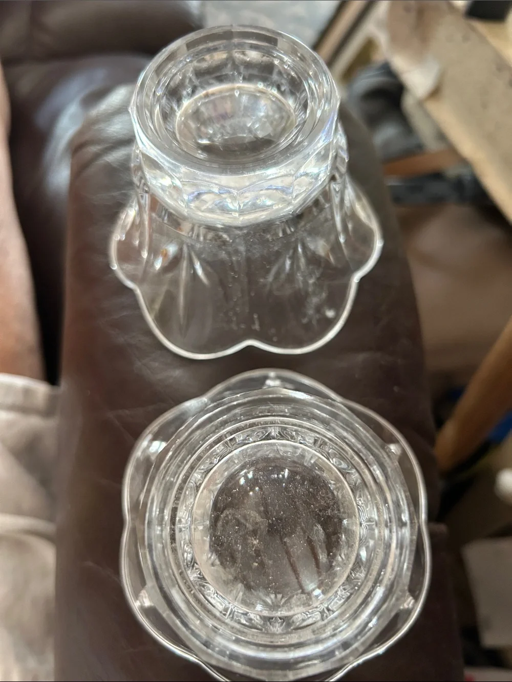 Crystal votive candle holders - Set of 2  Made in USA - Home Accents